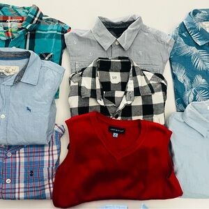 Assorted boy Shirts and Red Sweater Vest